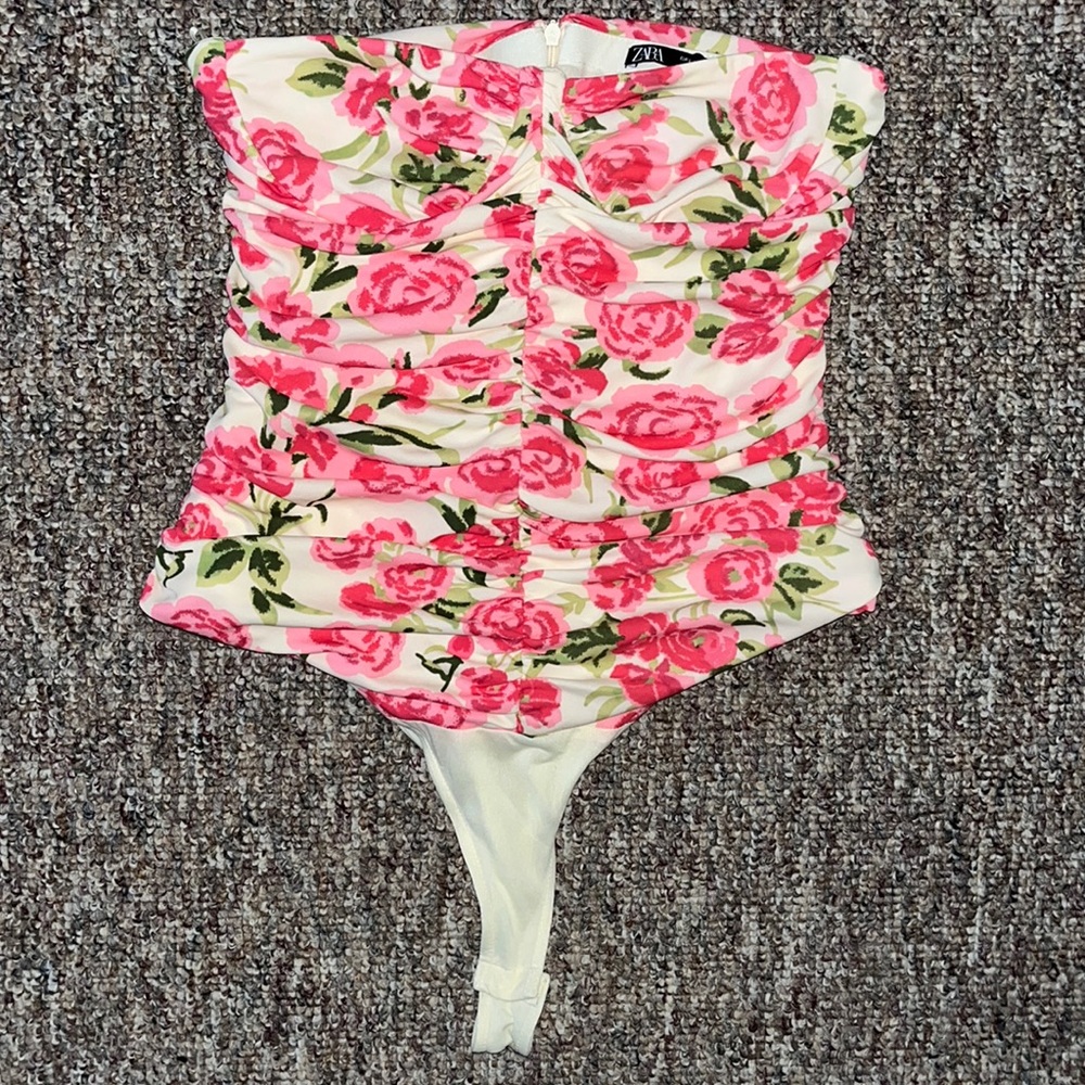 Pink Floral Zara bodysuit
